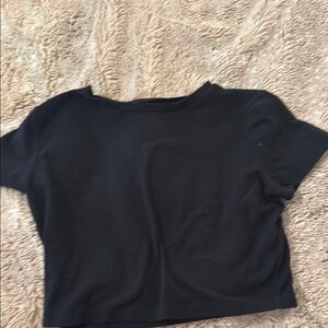 Wild Fable Black Crop Short Sleeve T-Shirt